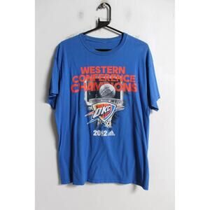 Oklahoma City Thunder T Shirt Blue Size Large L N2